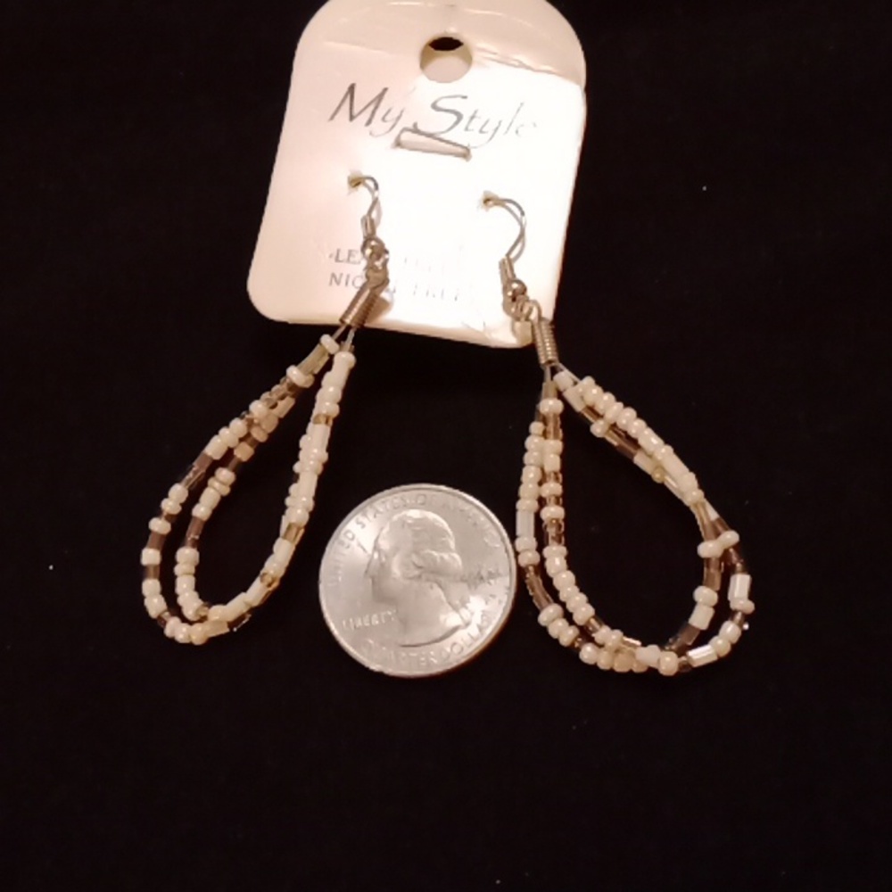 New beaded dangle hook earrings